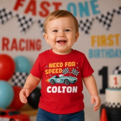 Racing Need For Speed Personalized Birthday Red T-shirt